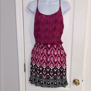 Banana Republic Pink and Black Patterned Dress